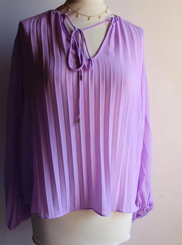 Lavender pleated blouse Mango – photo 5